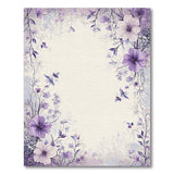 Lavender Floral Watercolor Area Rug with Butterflies