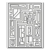Black White Geometric Maze Abstract Area Rug