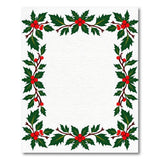Multi-color and Patterns Festive Holly Berry Border Area Rug