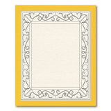 Yellow Ornate Floral Scroll Border Area Rug