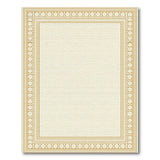 Ornate Gold Border Beige Area Rug