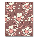 Playful Pink Hearts Arrows Pattern Rug