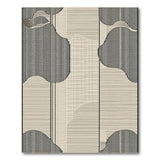 Abstract Organic Shapes Black Beige Area Rug