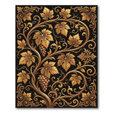 Ornate Gold Grapevine Grape Area Rug