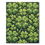Lush Dewy Four-Leaf Clover Green Area Rug