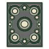 Grey Ornate Medallion Area Rug