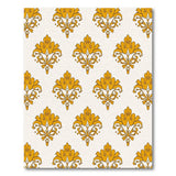 Gold Ornate Damask Floral Area Rug