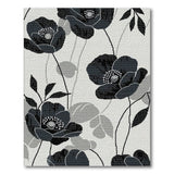 Black Poppy Floral Area Rug
