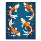 Swirling Orange Koi Fish Area Rug