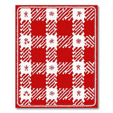 Festive Red Snowflake Checkered Area Rug