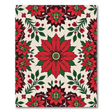 Festive Poinsettia Medallion Area Rug