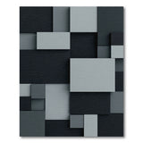 Modern Grey Stacked Blocks Geometric Rug