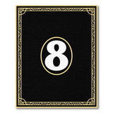 ODIKA Art Deco Number 8 Washable Rug - Black & Gold Low Pile Non-Slip Area Carpet