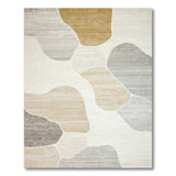 Abstract Beige Grey Organic Shapes Area Rug