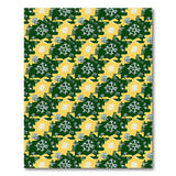 Geometric Snowflake Area Rug in Green Yellow