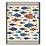 Vibrant Geometric Fish Multi-Color Area Rug