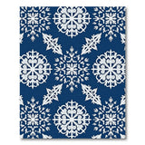 Navy Blue Intricate Snowflake Area Rug