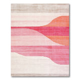 Multi-color and Patterns Wavy Pink Orange Abstract Area Rug