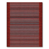 Bold Red Black White Geometric Stripe Rug