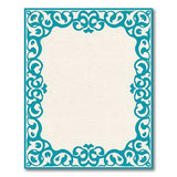 Elegant Teal Ornate Border Area Rug