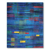 Blue and Teal Abstract Blue Teal Geometric Abstract Area Rug