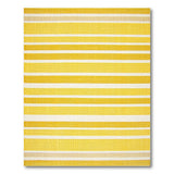 Vibrant Yellow Striped Woven Area Rug