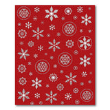ODIKA Red Snowflake Christmas Washable Area Rug - Low Pile Non-Slip Holiday Decor