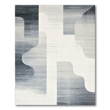 Grey Abstract Geometric Grey Area Rug