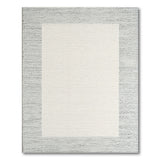 Textured Grey Border Cream Area Rug