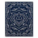 Navy Blue Ornate Mandala Area Rug