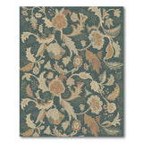 Teal Vintage Floral Area Rug