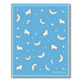 Whimsical White Cats Stars Moons Blue Area Rug