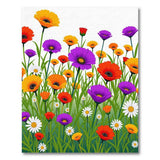 Vibrant Multicolor Wildflower Meadow Area Rug