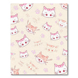 Adorable Pink Cartoon Cat Faces Paws Rug