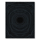 Modern Black Concentric Circles Area Rug