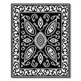 Elegant Black White Persian Paisley Area Rug