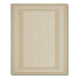 Beige and Neutral Beige Bordered Woven Area Rug