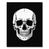 Grinning Skull Black White Area Rug
