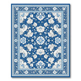 Traditional Persian Blue and Teal Navy Blue Persian Floral Area Rug