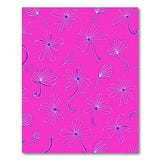Whimsical Pink Floral Line Art Rug
