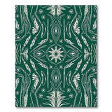 Emerald Green Heritage Tribal Feather Rug