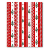 Red Christmas Pine Tree Stripe Area Rug