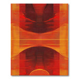 Fiery Red Geometric Abstract Area Rug