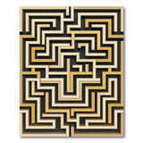 Gold Maze Labyrinth 3D Area Rug