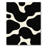 Bold Organic Abstract Black White Area Rug