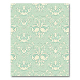 Elegant Teal Damask Floral Floral Vintage Area Rug