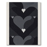 Layered Hearts Black White Abstract Area Rug