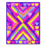 Rainbow Hearts Chevron Multi-Color Area Rug