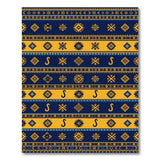Navy and Gold Geometric Tribal Area Rug