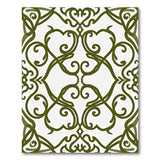 Ornate Green Vine Heart Floral Rug